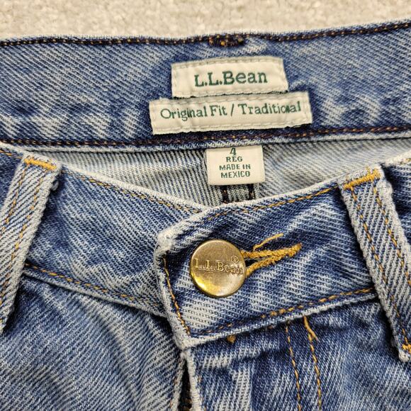 Vintage L.L bean Original Fit Women's Straight Leg Traditional Blue Jeans Size 4 - Picture 3 of 8